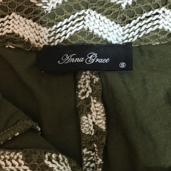 Anna Grace Crochet Chevron Boutique Shorts Pockets - Picture 6 of 8